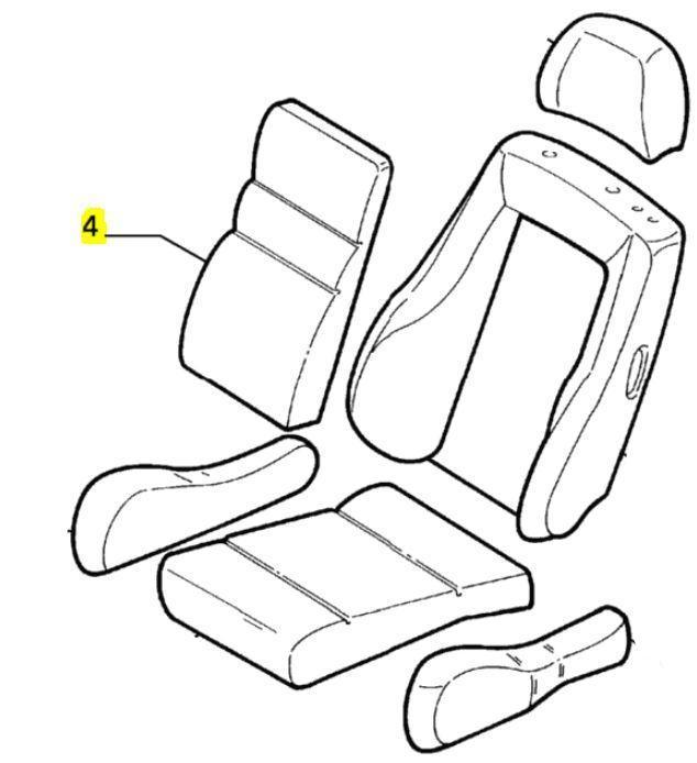 Black Leather Seat Cover & Padding - Alfa Romeo 916 GTV & Spider