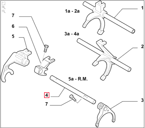 5th Gear Selector Fork - 147, 156, 166, 916 GTV & Spider 46433049