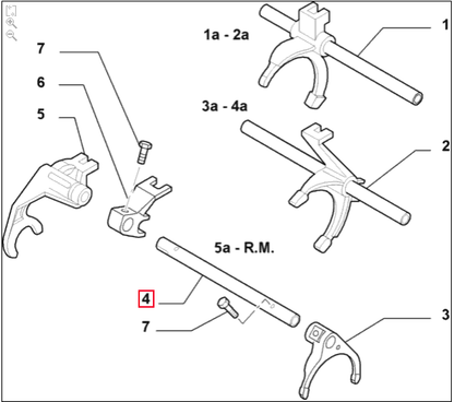 5th Gear Selector Fork - 147, 156, 166, 916 GTV & Spider 46433049