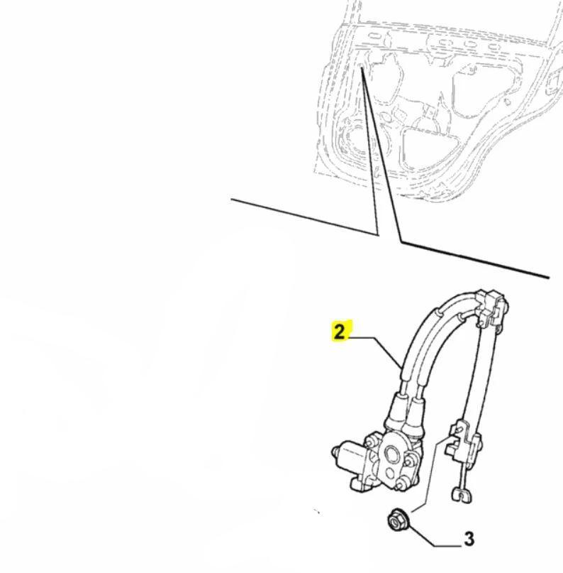 Electric Rear Window Regulator & Motor - Alfa Romeo 147 5 Door 46739794