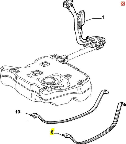 Fuel Tank Strap, Left Hand - 147