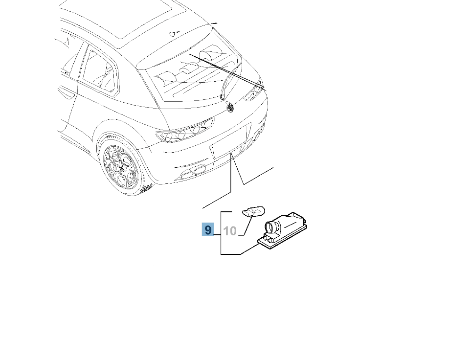 Number Plate Lamp - Brera & Spider - Partsworld-UK - 46786572