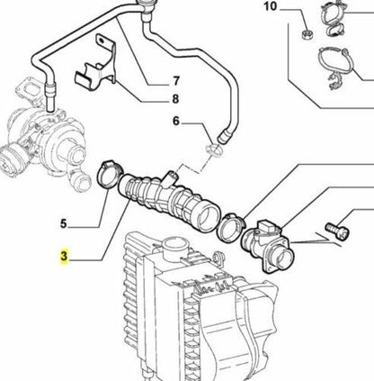 Air Inlet Pipe - Alfa Romeo 147 & GT 1.9 JTD 46794405