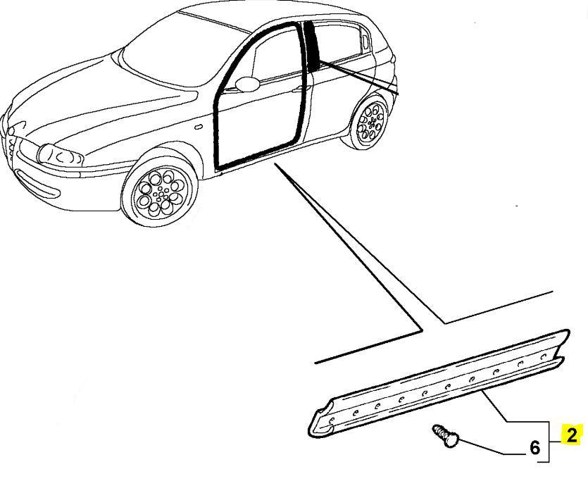 Bottom Door Seal, Nearside Front - 147 5 Door - Alfa Romeo Shop