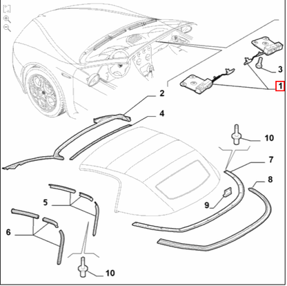 50500287 Roof Striker Plate - 939 Spider