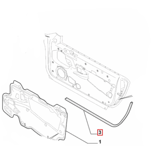 Door Seal, Bottom - Brera & Spider Alfa Romeo 50506977 50506976