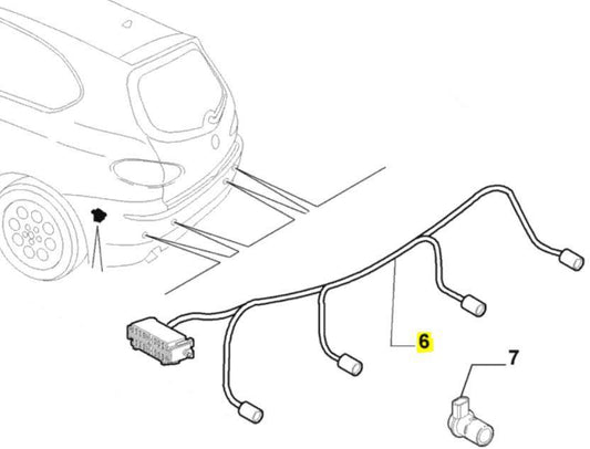 Wiring Loom, Rear Parking Sensor - Alfa Romeo 147 50507671