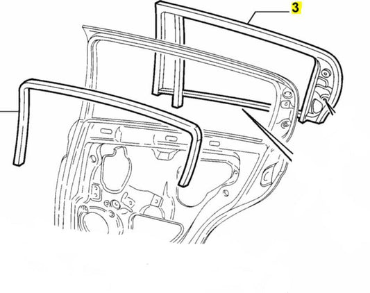 Seal, Door Glass - Alfa Romeo 147