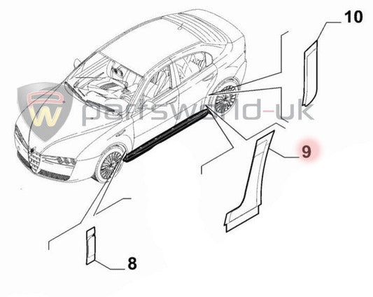 Rear Stone Chip Film - Alfa Romeo 159 50507801 50507802