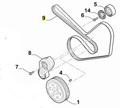 Aux Belt - Giulia & Stelvio 2.0 - Partsworld-UK - 50534146