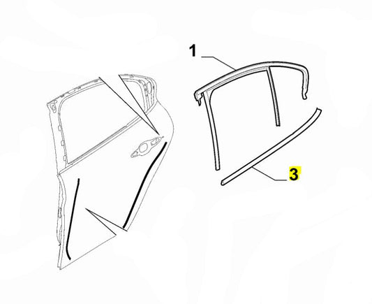 Door Scraper Moulding, Left Rear Giulia <2021