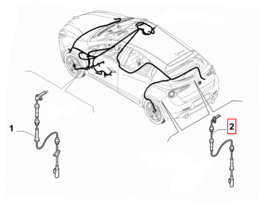 ABS Sensor - Giulietta Alfa Romeo 50552402 50552403