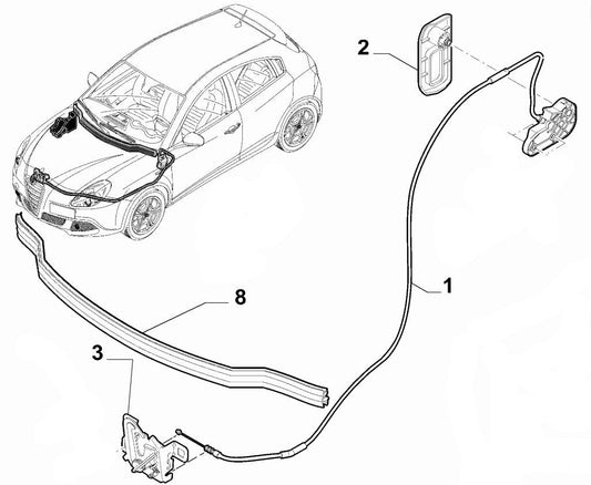 Bonnet Release Cable - Giulietta