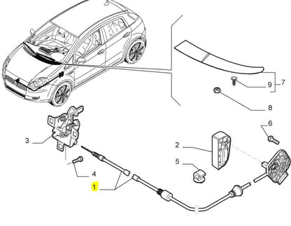 Bonnet Release Cable - Alfa Mito - Partsworld-UK - 52095654