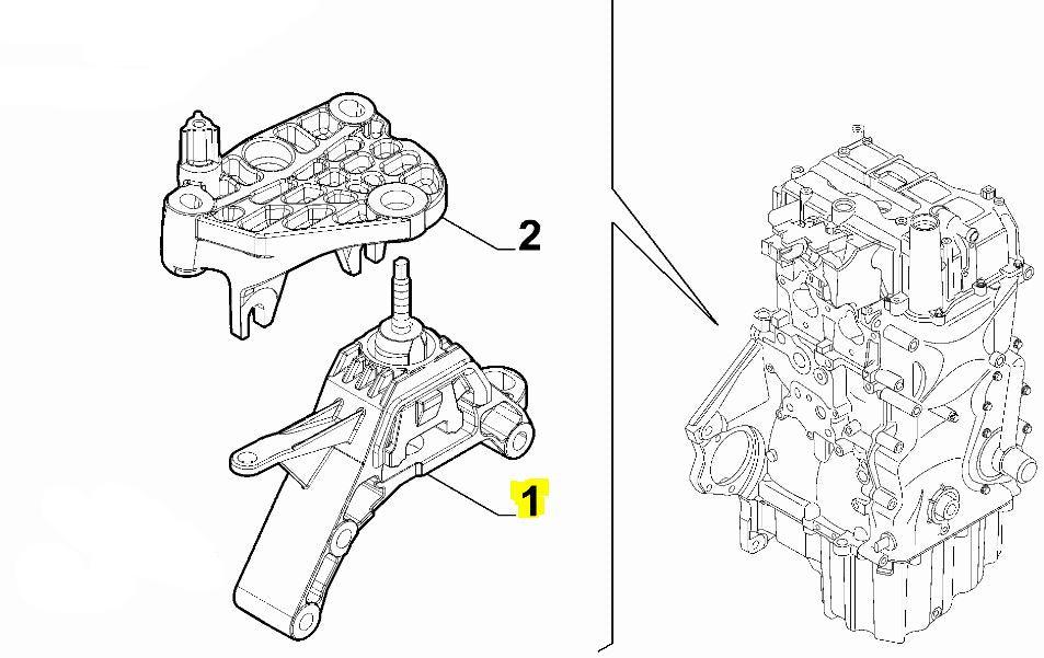 Engine Mount / Support. Left Hand - 0.9 TwinAir