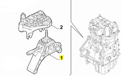 Engine Mount / Support. Left Hand - 0.9 TwinAir