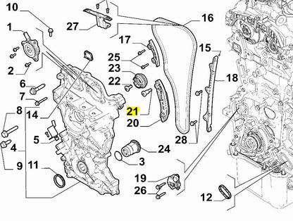 Timing Chain Sliding Block Bolt - Tonale, 500X