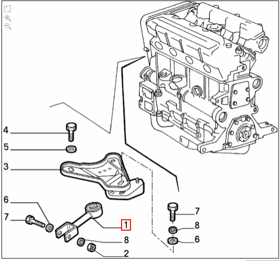 60555705 Engine Mounting Rod - 155