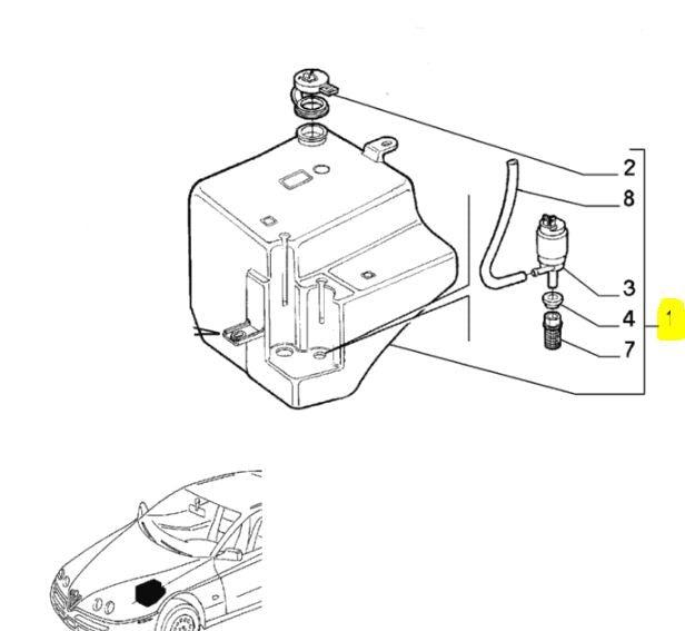 Windscreen Washer Bottle - Alfa Romeo GTV & Spider 60582039