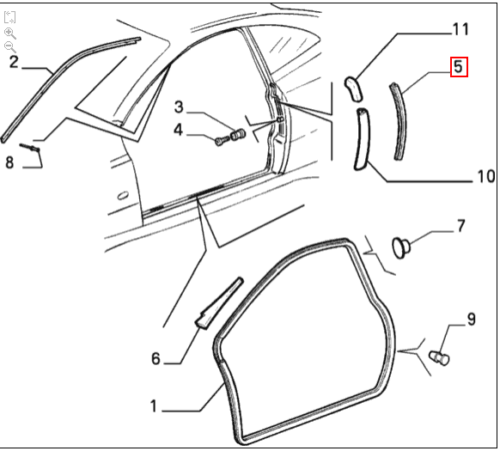 Door Channel - GTV & Spider - Partsworld-UK - 60589854-1