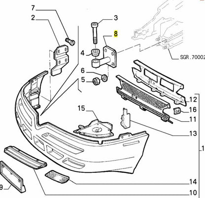 Bracket, Front Bumper - GTV & Spider - Partsworld-UK - 60604415