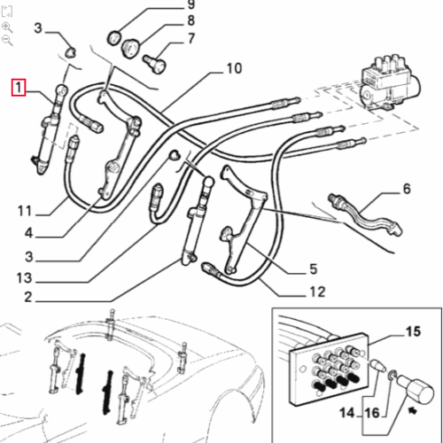 Roof Cylinder - Alfa Romeo 916 Spider 60615776 60615777