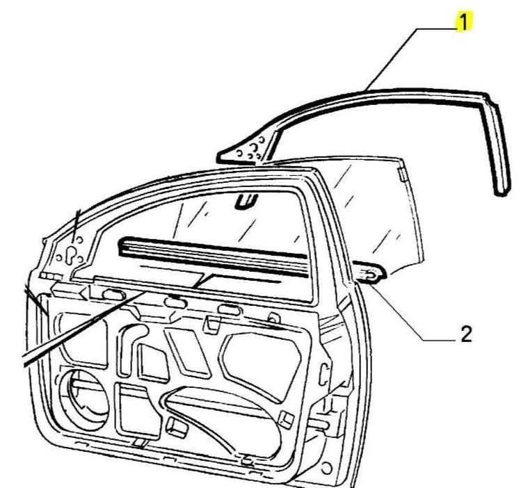 Door Glass Seal, Offside - 156