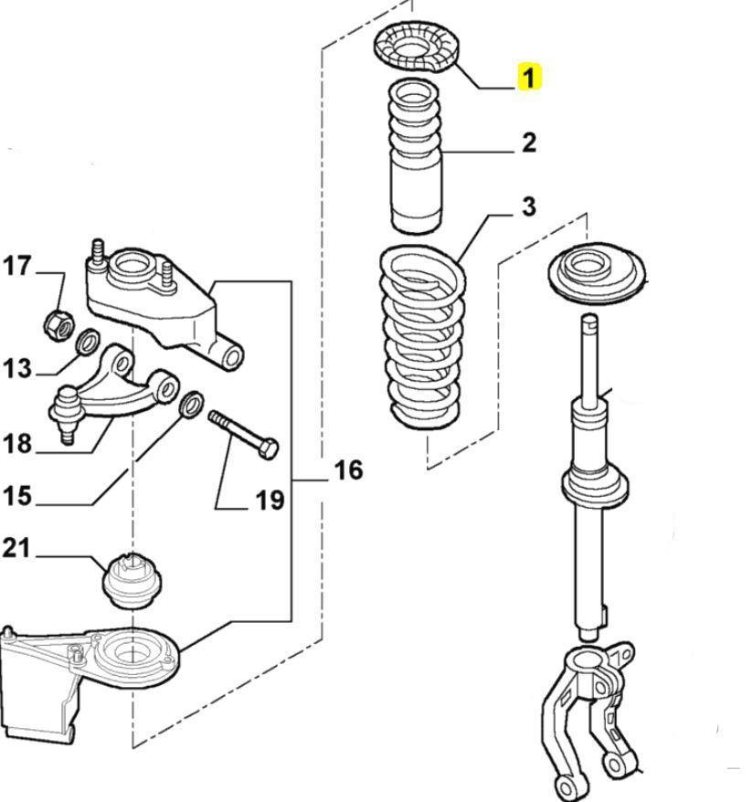 Front Suspension Rubber - Alfa Romeo 147, 156, GT 60624994