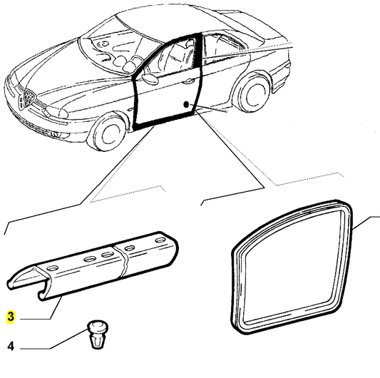 Door Seal, OSF Lower - 156 - Alfa Romeo Shop