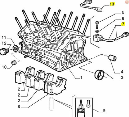 Knock Sensor - 147, 156, GT, GTA 3.2V6 Alfa Romeo 60662823 60662824