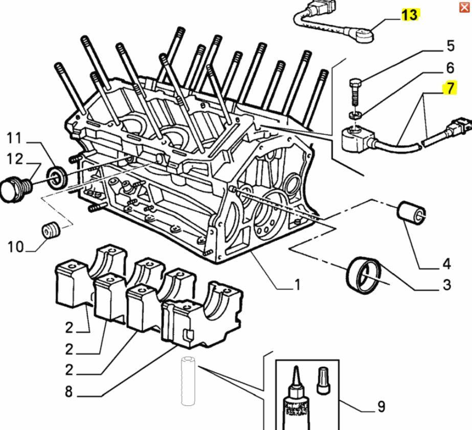 Knock Sensor - 147, 156, GT, GTA 3.2V6 Alfa Romeo 60662823 60662824