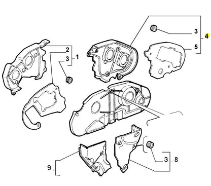 60663625 Upper Timing Cover, Inner - 147, 156 GT 3.2 V6 GTA