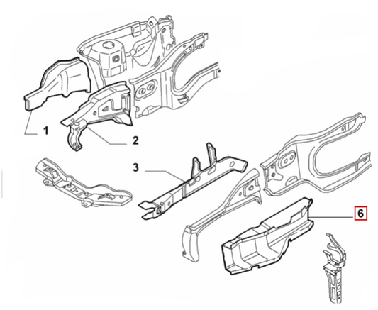 Front Chassis Reinforcement - 147, 156 & GT Alfa Romeo 60689033