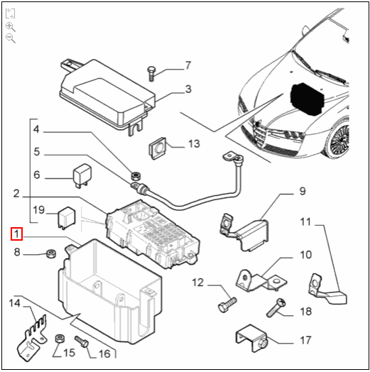 Fuse Box Support - 159 / Brera & Spider - Partsworld-UK - 60699388