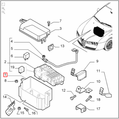 Fuse Box Support - 159 / Brera & Spider - Partsworld-UK - 60699388