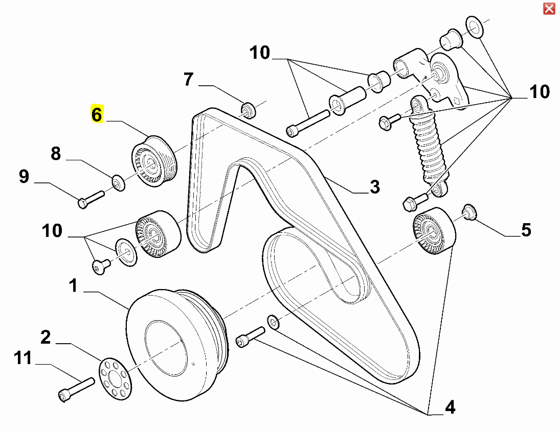 Auxiliary Idler - Giulia Quadrifoglio 2.9 - Partsworld-UK - 670050143