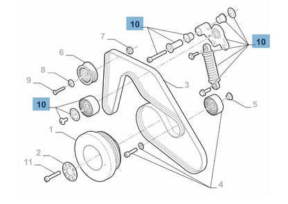 Auxiliary Belt Tensioner - Stelvio & Giulia Quadrifoglio - Partsworld-UK - 670051490