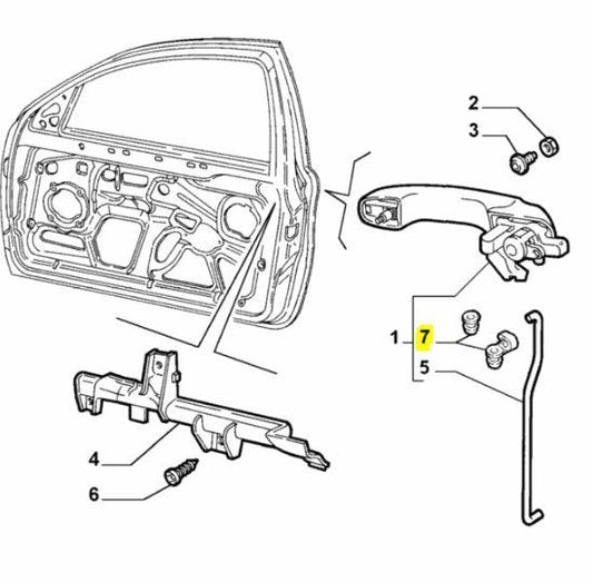 Clip Kit, Door Handle - Alfa Romeo 156 71716109