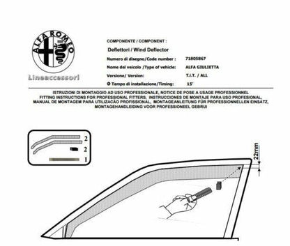Alfa Romeo Giulietta Wind Deflectors 71805867
