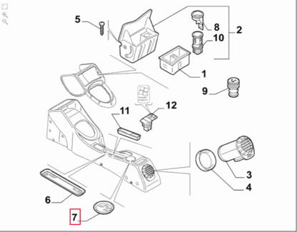 Rubber Mat, Rear center console - Alfa Romeo 147 & GT 735292838 