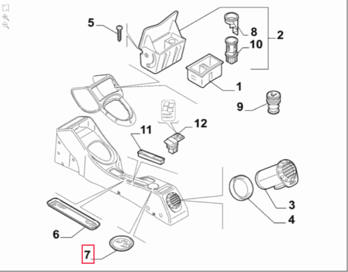 Rubber Mat, Rear center console - Alfa Romeo 147 & GT 735292838 