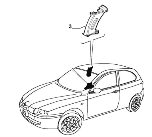 B Post Trim - Alfa Romeo 147 (3 Door) 735293375 735293376 