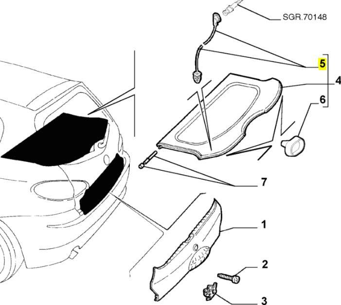 Parcel Shelf String - Alfa Romeo 147 7740229