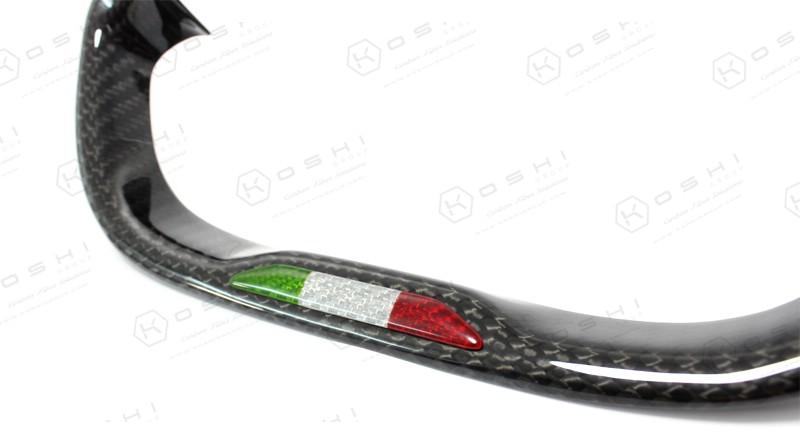 Alfa Romeo 4C Steering Wheel Italian Flag Badge - Carbon Fibre Alfa Romeo Shop