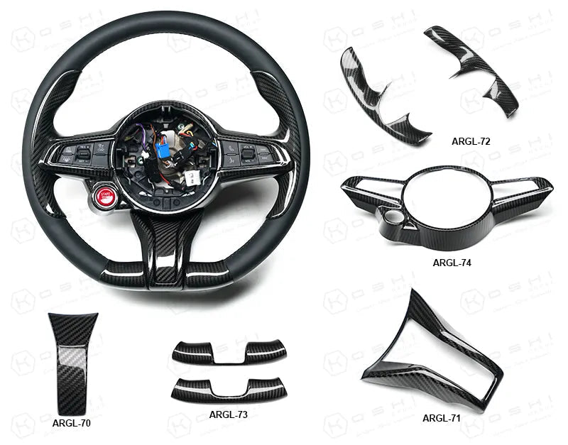 Alfa Romeo Giulia QV / Stelvio QV Lower Steering Wheel Cover – 2020-ongoing - Carbon Fibre Alfa Romeo Shop