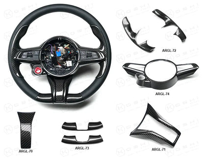 Alfa Romeo Giulia QV / Stelvio QV Lower Steering Wheel Decal Trim Cover – 2020-ongoing - Carbon Fibre Alfa Romeo Shop