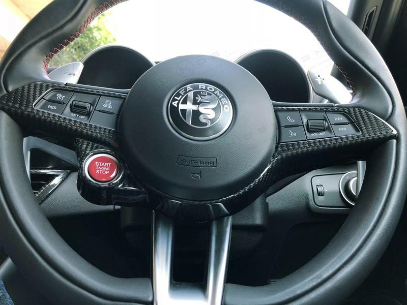 Alfa Romeo Giulia QV / Stelvio QV Steering Wheel Trim - Carbon Fibre Alfa Romeo Shop