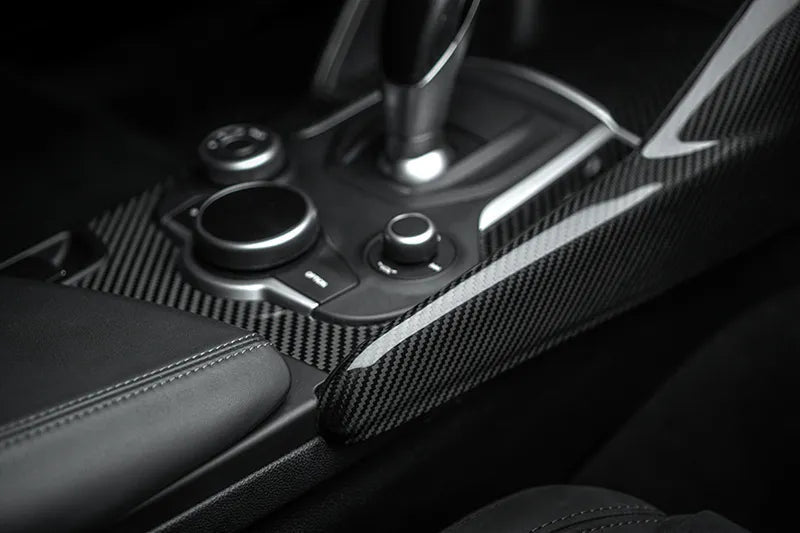 Alfa Romeo Giulia Side Panel Trim of Center Console Cover - Carbon Fibre - Alfa Romeo Shop