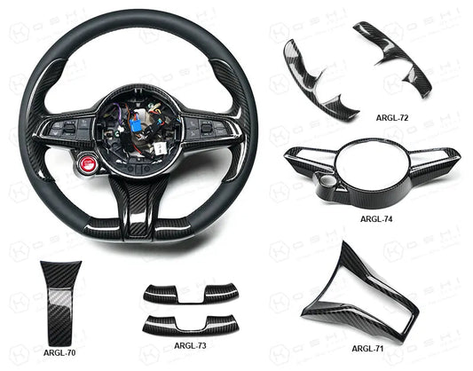 Alfa Romeo Giulia / Stelvio Steering Wheel Cover 2020-ongoing - Carbon Fibre Alfa Romeo Shop