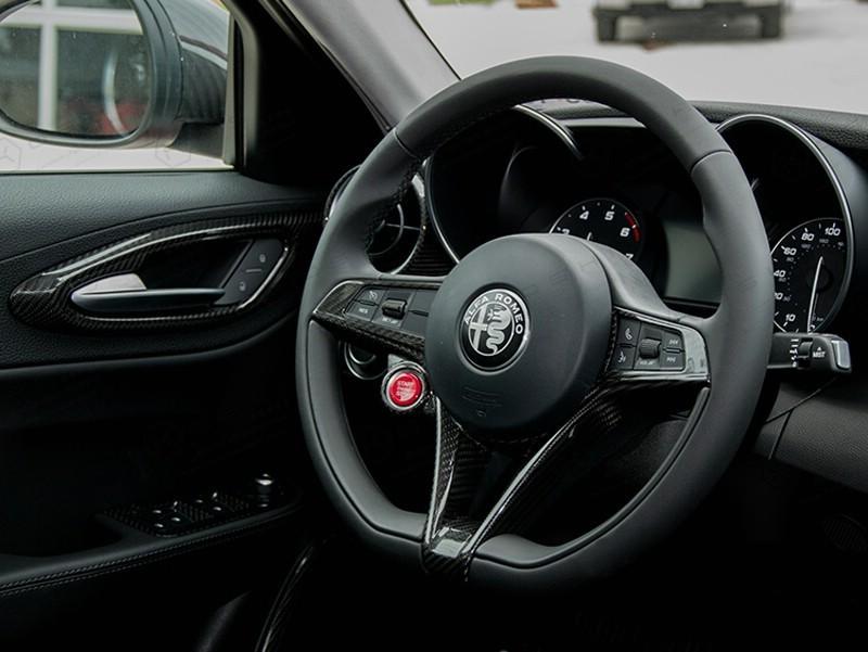 Alfa Romeo Giulia / Stelvio Steering Wheel Trim - Carbon Fibre - TMC Motorsport
